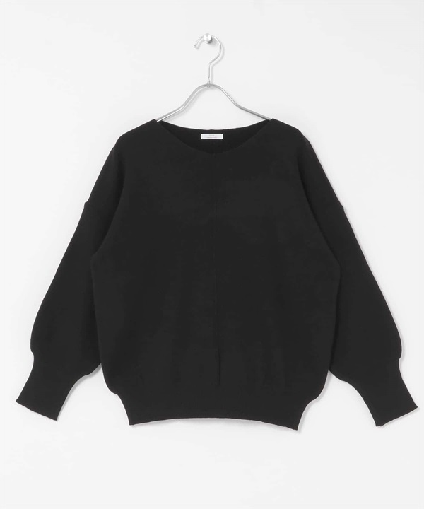 可機洗外接縫V領針織衫(黑色-FREE-BLACK)