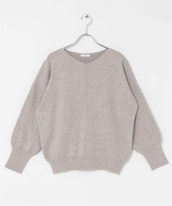 可機洗外接縫V領針織衫(淺灰色-FREE-LIGHT GRAY)