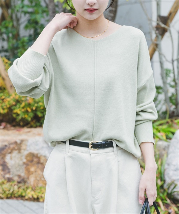 可機洗外接縫V領針織衫