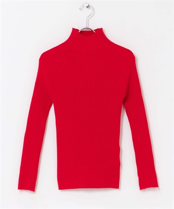 可機洗柔軟彈性高領針織衫(紅色-FREE-RED)