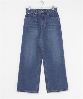 直筒牛仔褲(藍色-S-BLUE)