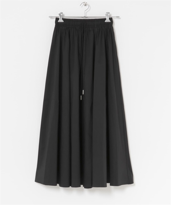 腰部碎褶裙(黑色-FREE-BLACK)