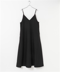 仿羊毛細肩帶洋裝(黑色-FREE-BLACK)