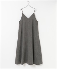 仿羊毛細肩帶洋裝(柄黑色-FREE-其他黑色)