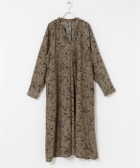 印花洋裝(棕色-FREE-BROWN)