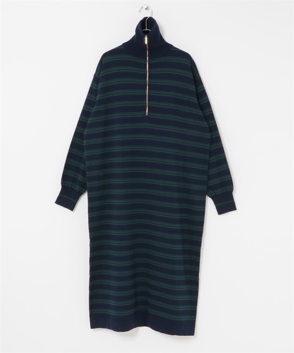 半拉鍊POLO洋裝(藏青色-Free-NAVY)