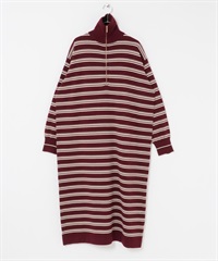 半拉鍊POLO洋裝(BRD-Free-BORDEAUX)