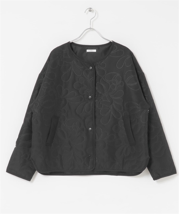 無領填充夾克(黑色-FREE-BLACK)