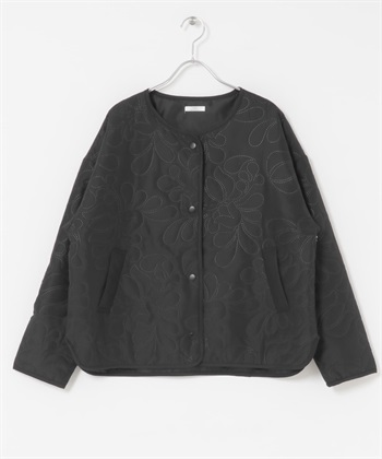 無領填充夾克(黑色-FREE-BLACK)