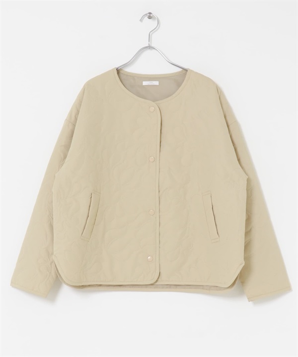 無領填充夾克(膚色-FREE-BEIGE)