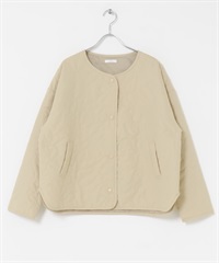 無領填充夾克(膚色-FREE-BEIGE)