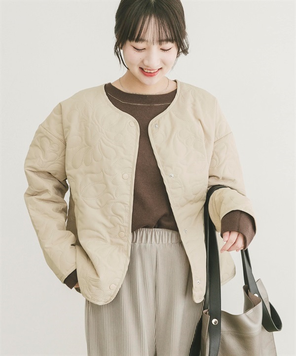 無領填充夾克