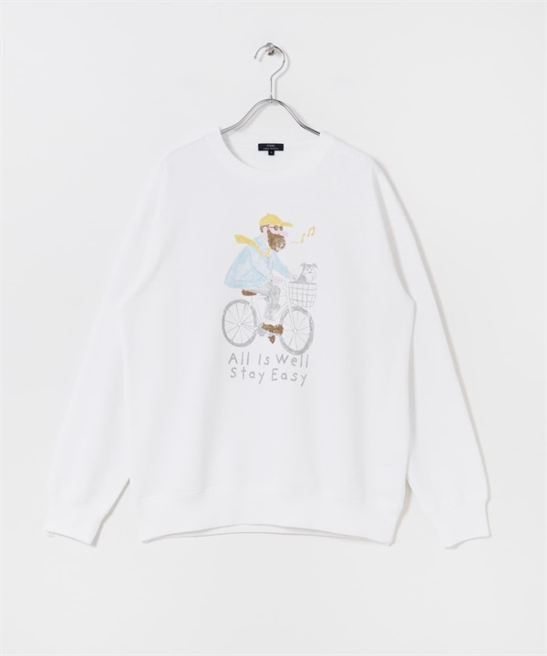 OJISAMPO休閒上衣(腳踏車 白色-M-COLOR A)