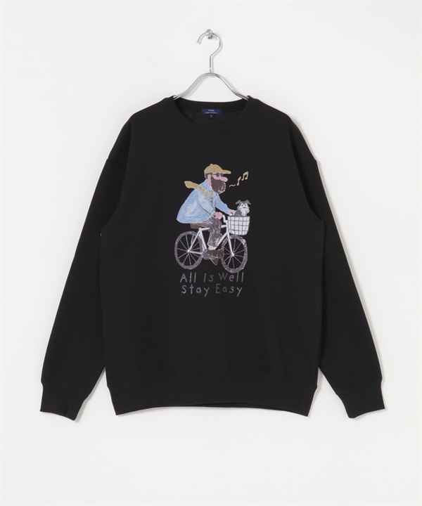 OJISAMPO休閒上衣(腳踏車 黑色-M-COLOR B)