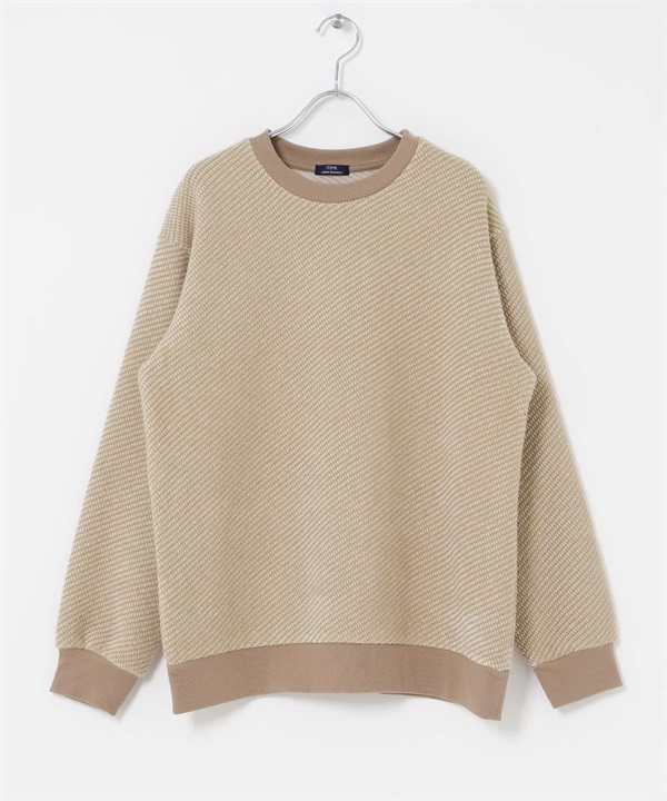 羽毛紗圓領針織衫(摩卡色-M-MOCHA)