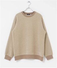 羽毛紗圓領針織衫(摩卡色-M-MOCHA)