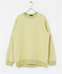 羽毛紗圓領針織衫(黃色-M-YELLOW)