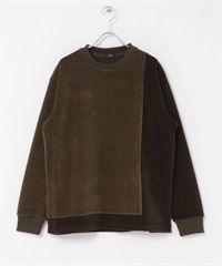 配色圓領上衣(膚色-M-BEIGE)