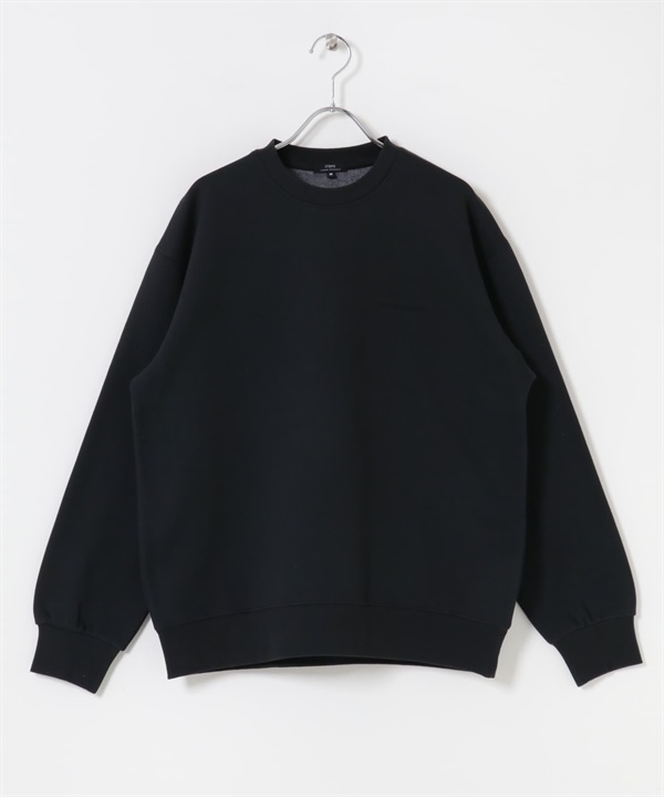 發熱機能裏起毛褪色調上衣(黑色-M-BLACK)