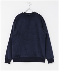 發熱機能畝條圓領上衣(藏青色-M-NAVY)