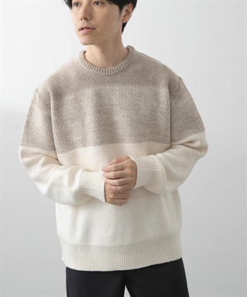 再生紗線漸層針織衫