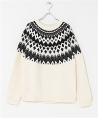 向心狀雪尼爾紗針織衫(白色-M-WHITE)