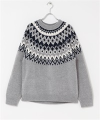 向心狀雪尼爾紗針織衫(灰色-M-GRAY)