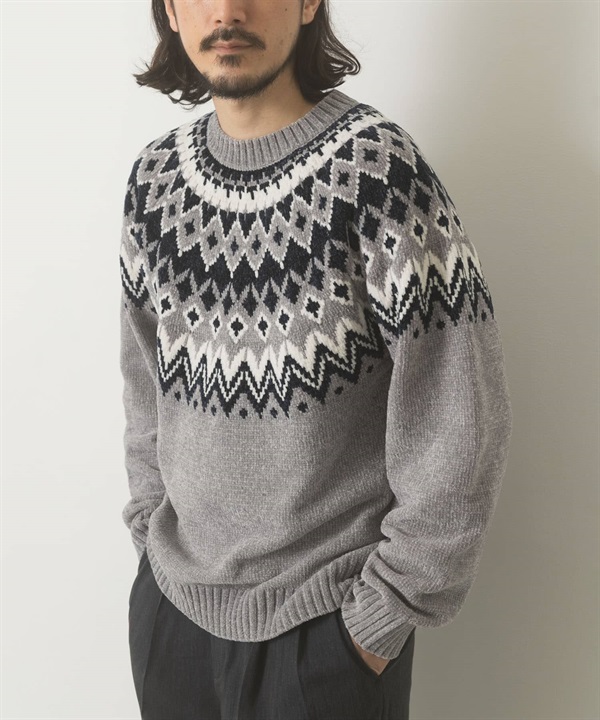 向心狀雪尼爾紗針織衫