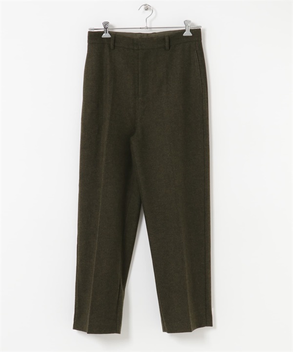 混羊毛錐形褲(卡其綠-M-KHAKI)