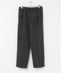 人字紋抽繩輕便長褲(黑色-M-BLACK)