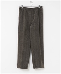 人字紋抽繩輕便長褲(棕色-M-BROWN)