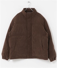 燈芯絨高領填充外套(棕色-M-BROWN)