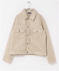 仿麂皮細褶夾克(膚色-M-BEIGE)