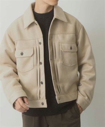 仿麂皮細褶夾克