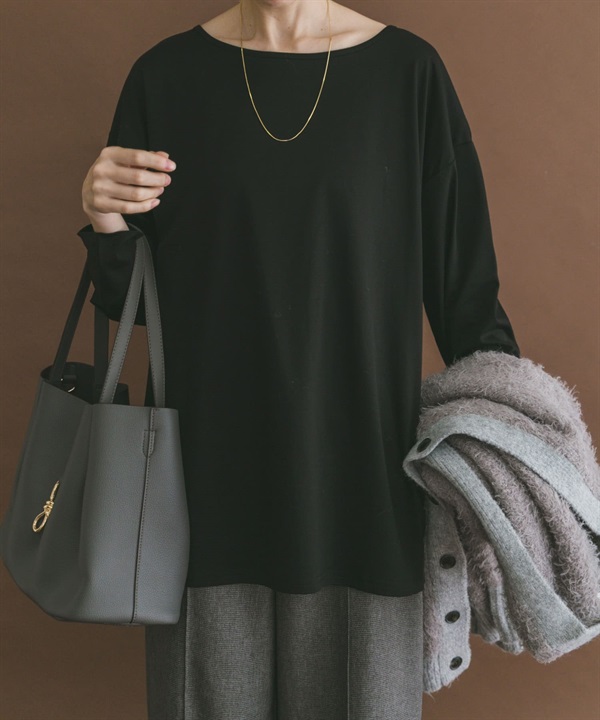 絲光加工船型領長版T恤