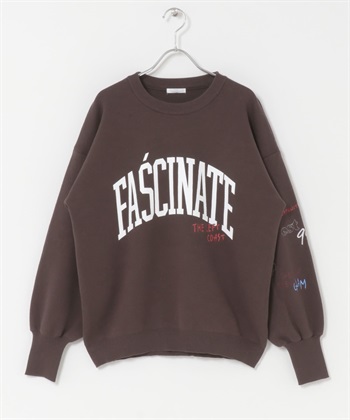 刺繡設計休閒針織衫(BROWN-Free-BROWN)