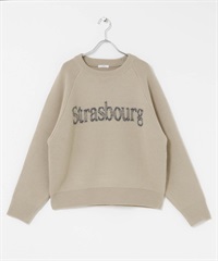 學院風LOGO針織衫(膚色-FREE-BEIGE)