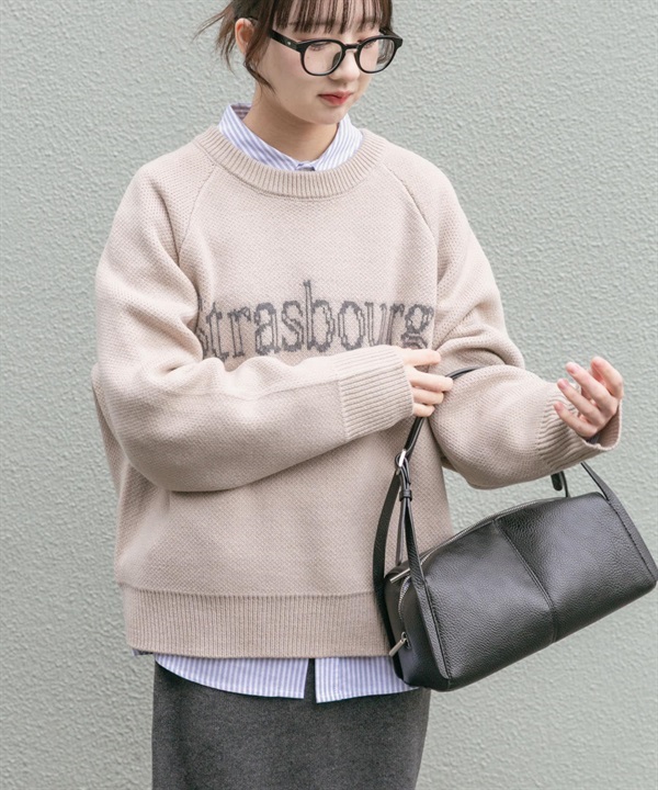 學院風LOGO針織衫