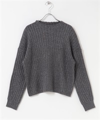 寬羅紋金蔥針織衫(灰色-FREE-GRAY)