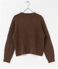 寬羅紋金蔥針織衫(棕色-FREE-BROWN)