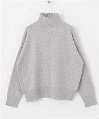 高領寬版針織衫(灰色-FREE-GRAY)