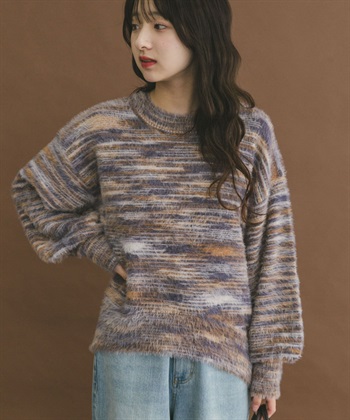 絨毛圓領針織衫