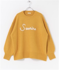 圓領LOGO針織衫(黃色-Free-YELLOW)