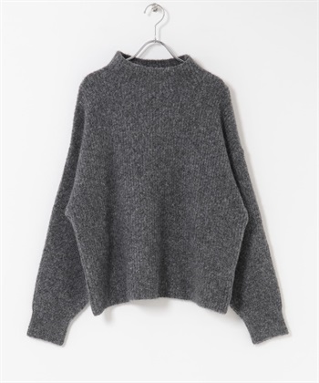 柔軟瓶型領針織衫(炭灰色-FREE-CHARCOAL GRAY)