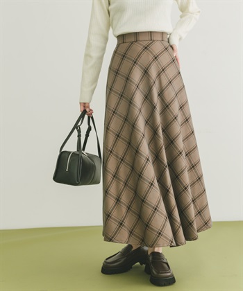 格紋傘狀裙