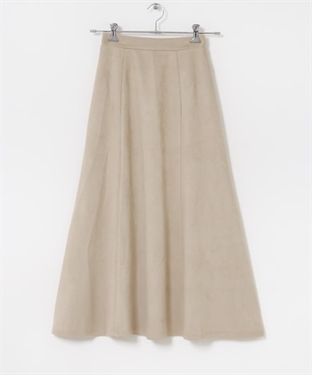 仿麂皮打褶傘狀裙(其他膚色-Free-其他膚色)
