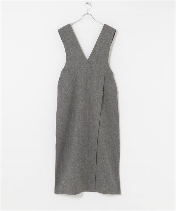 粗花呢背心裙(灰色-Free-GRAY)