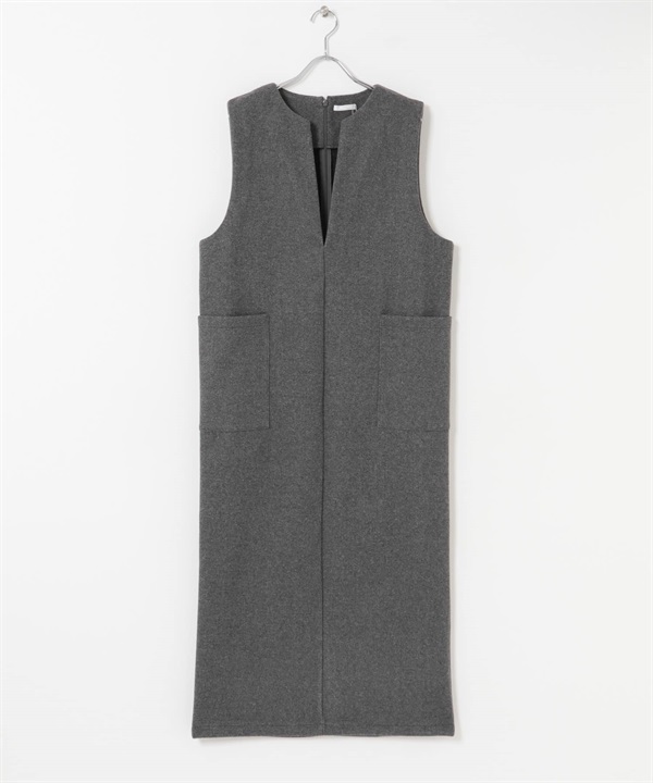 針織麥爾登背心裙(灰色-Free-GRAY)