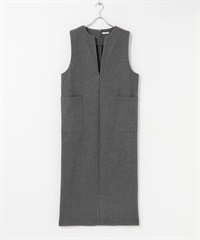 針織麥爾登背心裙(灰色-Free-GRAY)
