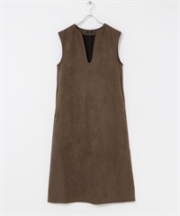 仿麂皮背心裙(棕色-Free-BROWN)